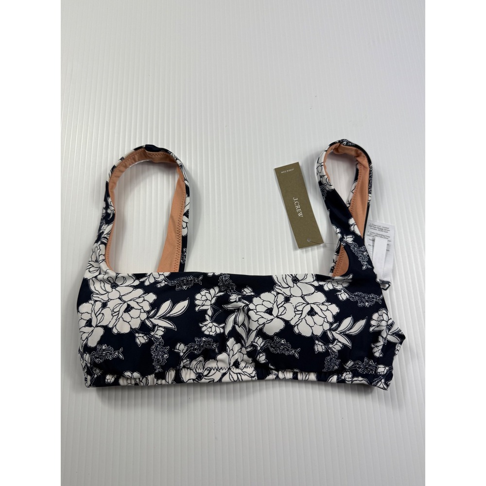 J. Crew Floral‎ Bikini Top Padded Removable Cups Swim Beach Summer XXS